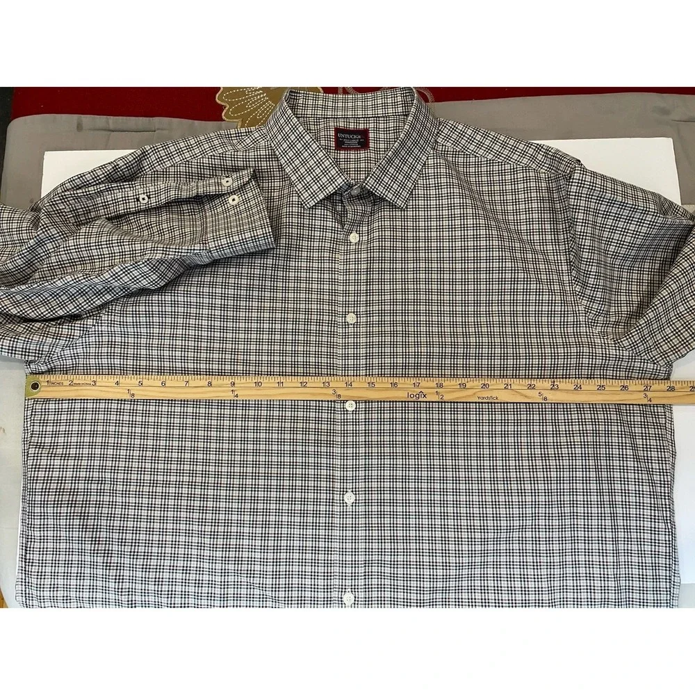 UNTUCKit Vinchenzo Wrinkle Free Shirt Men's 3XL Multi White Check‎ Cotton Casual - Picture 6 of 8